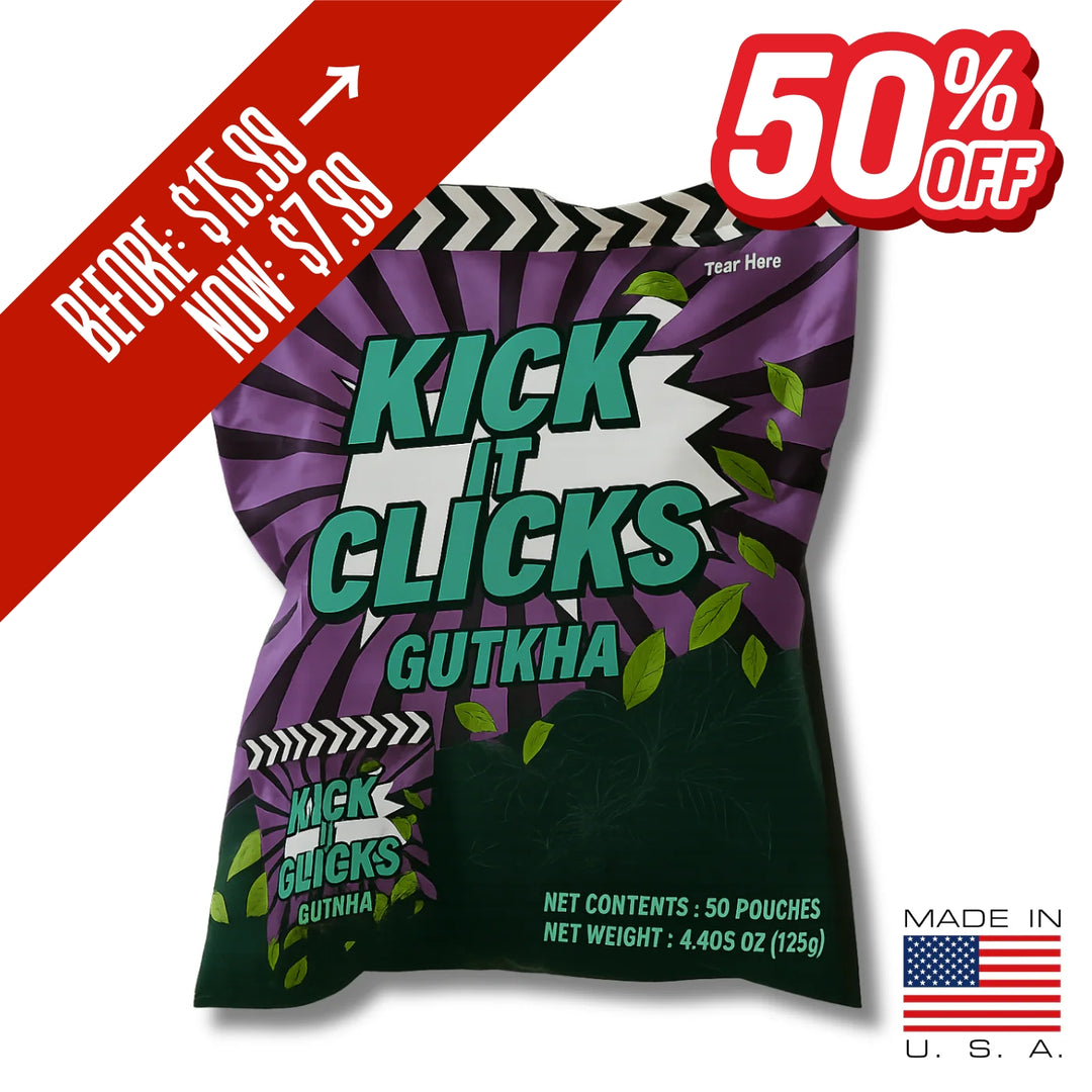 Kick Gutkha – 50 Pouches per Bag, 2.5g Each (Made in USA)