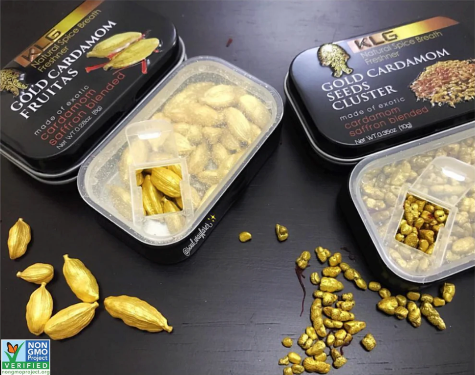 2 Pack Gold Cardamom Sample Pack Vegan Certified, NON - GMO, No Sugar Added, Gluten-Free, MADE IN USA