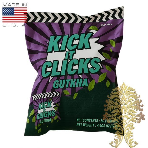 Kick Gutkha – 50 Pouches per Bag, 2.5g Each (Made in USA)