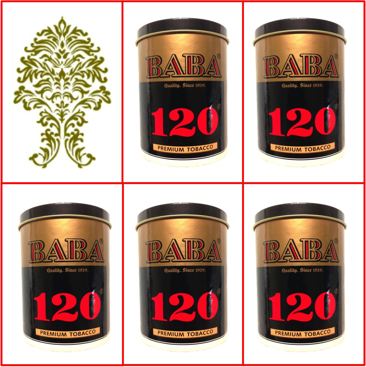 5 Cans Baba 120 (Silver) Premium Tobacco 50g Ea