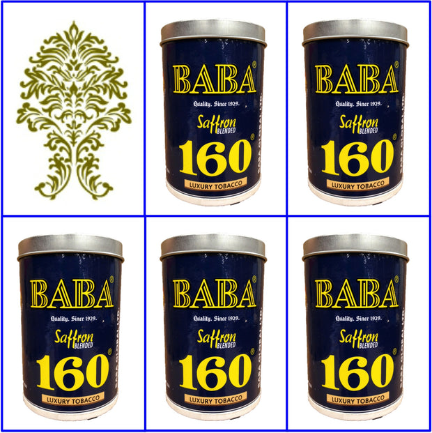 5 Cans Baba 160 Luxury Tobacco 50g Ea