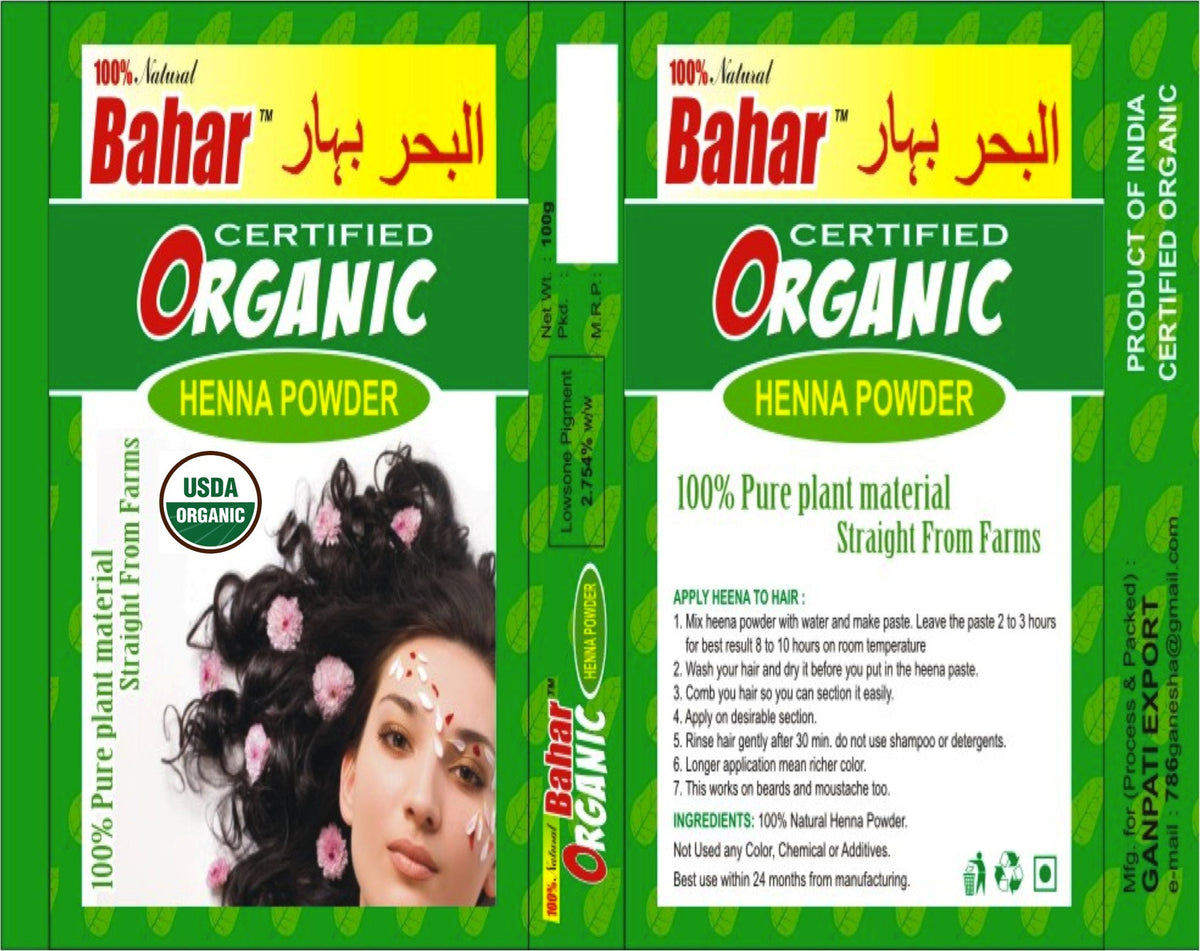 4 Boxes USDA Certified Organic Henna Hair Color 100g Each