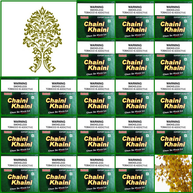 20 Boxes Chaini Khaini Best Indian Tobacco 20 x 4.5g Each
