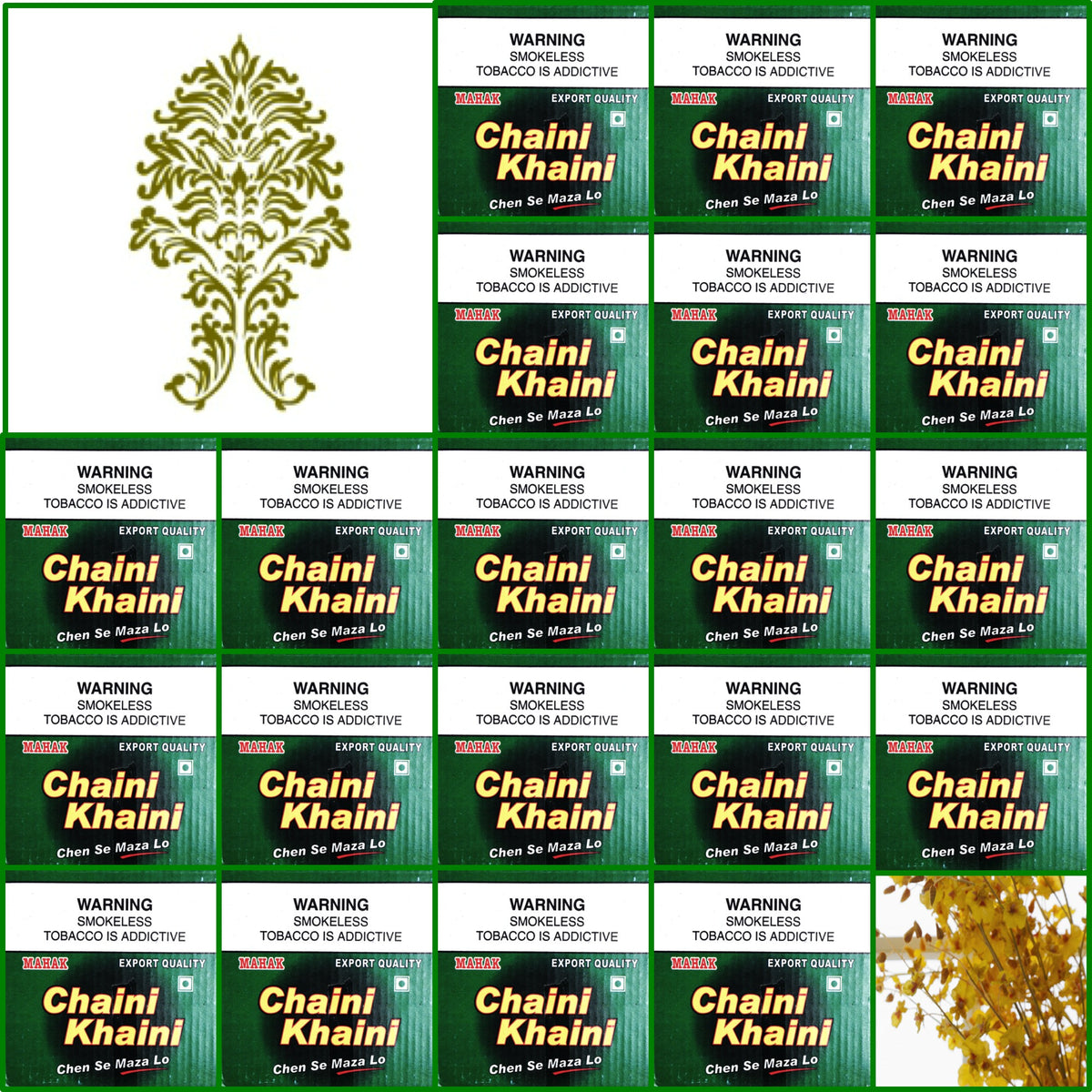20 Boxes Chaini Khaini Best Indian Tobacco 20 x 4.5g Each