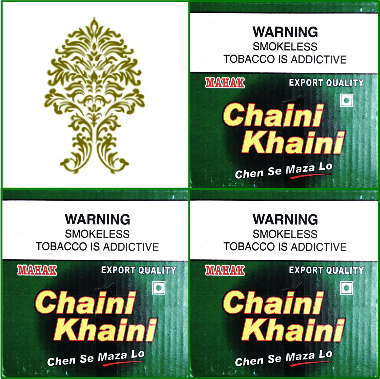 3 Boxes Chaini Khaini Best Indian Tobacco 20 x 4.5g Each