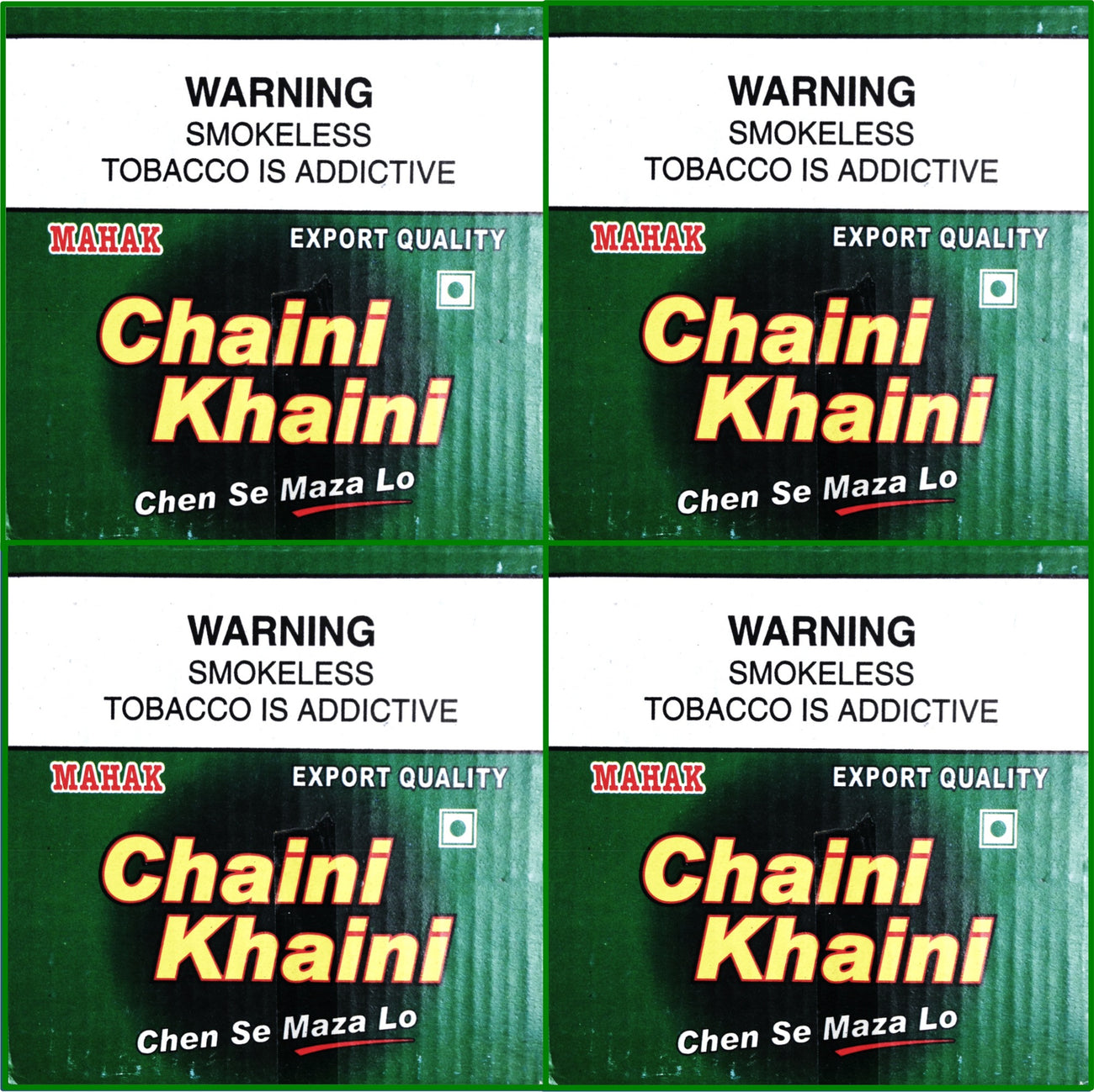 4 Boxes Chaini Khaini Best Indian Tobacco 20 x 4.5g Each