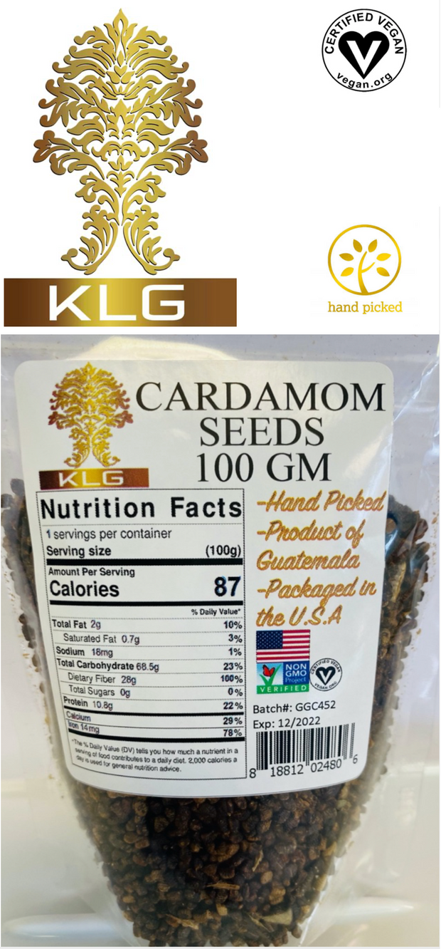 Natural Cardamom Seeds Extra Fancy Grade 100gm
